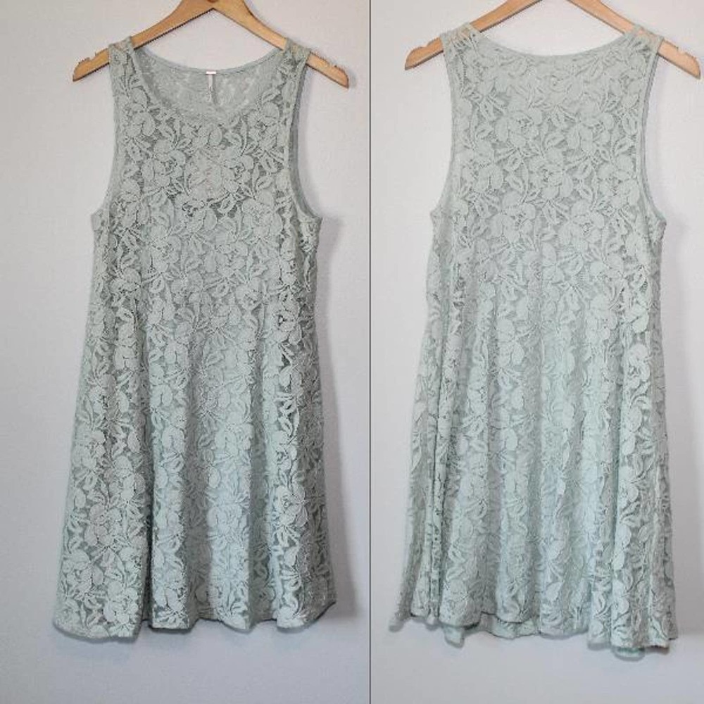 NWT Free People Miles of Lace Dress Sky Blue Women's Size Small H14120 - Picture 12 of 13
